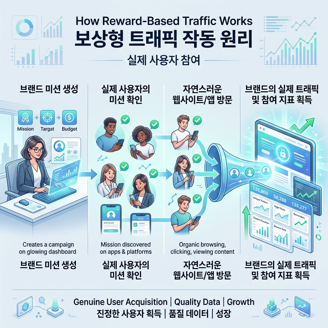 리워드 광고 실유저 트래픽 작동 원리